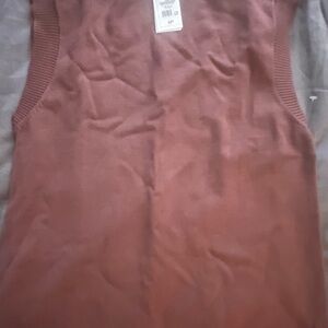 Rich brown sleeveless knit dress